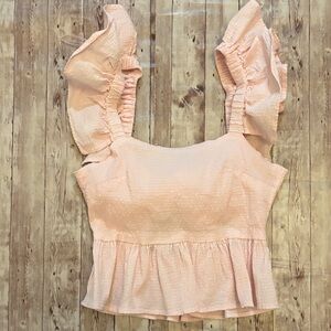Ruffled Pink Women's Top